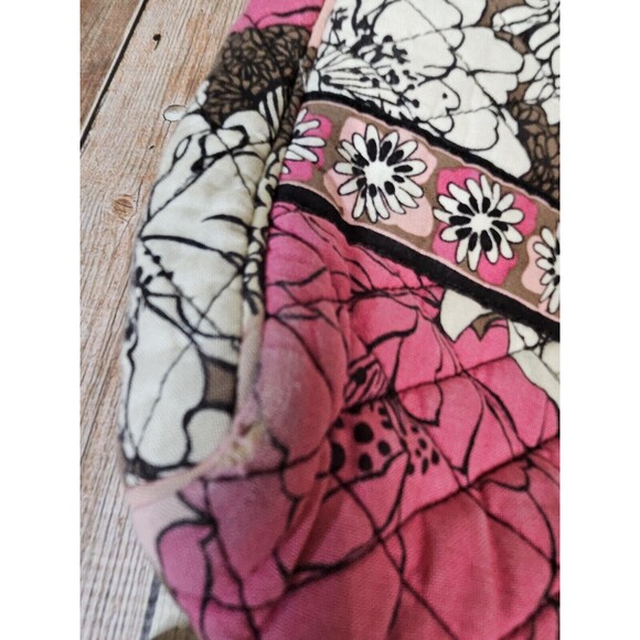 Vera Bradley Quilted Mocha Rouge Shoulder Handbag Zipper Floral 2011 Purse - Picture 11 of 13